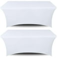 thumbnail image 1 of Manteles de mesa blancos clásicos de elastano elástico de 6 pies (paquete de 2), 1 of 5