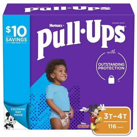 Huggies Pull-Ups Learning Designs Training Pants Boys, Disney, Size 3T-4T, 116 pieces