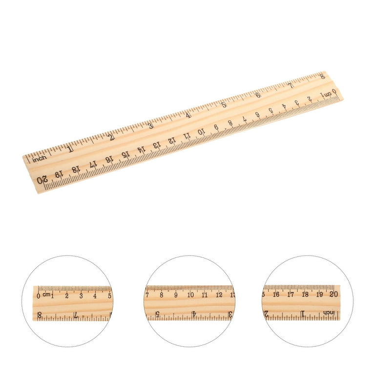 3 Pack Wooden Ruler 6 Inch Rulers Bulk Wood Measuring Ruler for Students  Office
