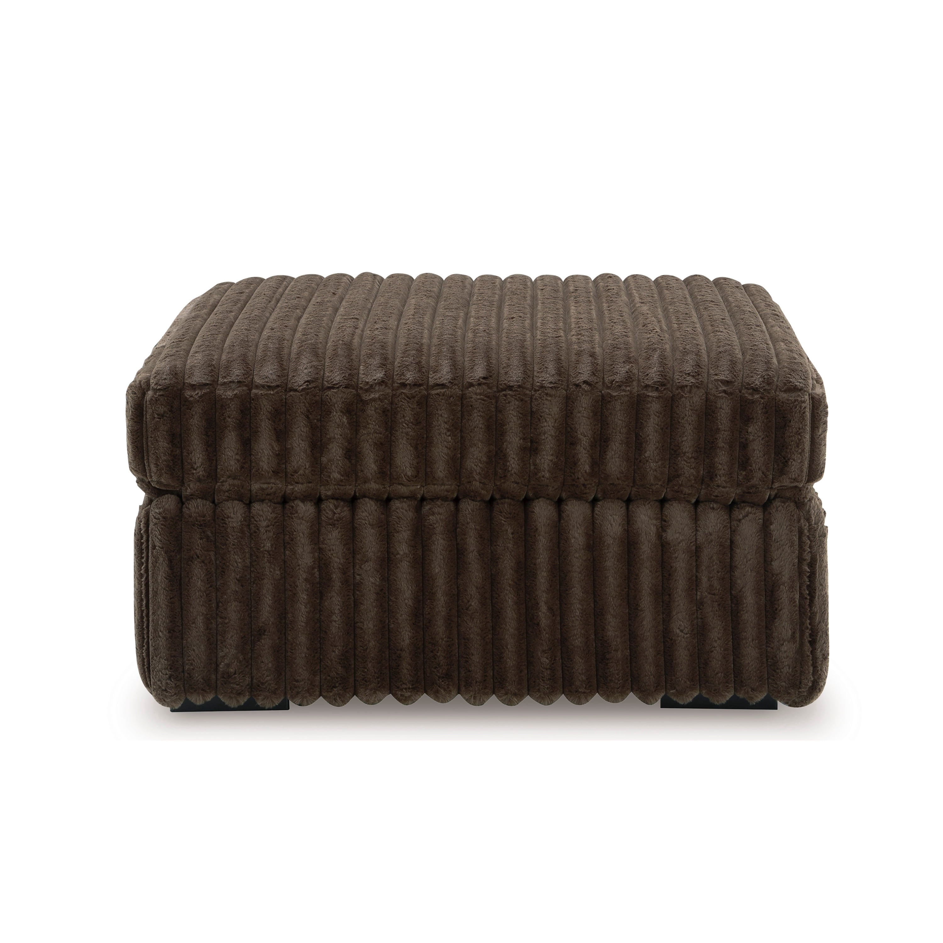 Roundhill Furniture Solenne Oversized Ottoman with Jumbo Corduroy Upholstery, Chocolate
