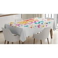 thumbnail image 1 of Kiss Me Tablecloth, Retro Romantic Typography with Colorful Cartoon Gemstone Heart and Stars Background, Rectangular Table Cover for Dining Room Kitchen, 60 X 84 Inches, Multicolor, by Ambesonne, 1 of 3