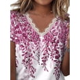 thumbnail image 2 of Gvmfive Women Plus Size Short Sleeve V Neck Lace Tops Tunic Blouse, 2 of 3