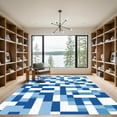 thumbnail image 2 of ODIKA 6'x9' Machine Washable Non-Slip Area Rug, Geometric Navy Blue High Traffic Rug with Pad, Blue, 1058047, 2 of 8