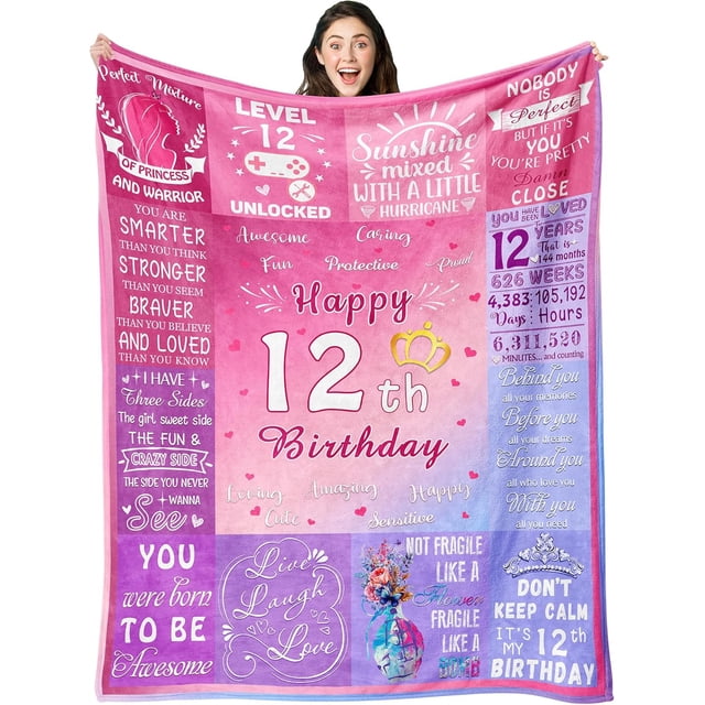 LHSHID 12 Year Old Boys Gift Ideas Blanket Birthday Gifts for 12 Year Old Boys Gifts for 12 Year Old Boys 12th Birthday Gifts for Boys 12th Birthday Decorations for Boy Teen Throw Blanket 40"x50"