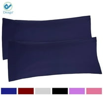 Deago Set of 2 Ultra Soft Long Pillow Cases Body Pillowcases Cover Envelope Closure For Adults Pregnant Women 20" x 55" (Navy)