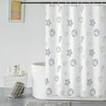 thumbnail image 1 of Cortina de ducha blanca de 180 x 200 cm, impermeable, textil, cortina de baño lavable con 12 anillas para cortina de ducha, cortinas de ducha de poliéster con base de peso, cortina de baño con patrón, 1 of 5