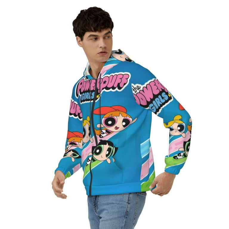 Unisex Powerpuff Girls Zip Up Hoodie With Pocket Graphic Pullover