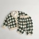 thumbnail image 2 of Suéteres de punto para niños, conjuntos de cárdigan con cuello en V y estampado a cuadros, abrigo y pantalones, ropa de primavera para niños y niñas, 2 uds., 2 of 6