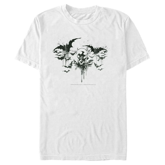 Men's Batman Emerging from the Shadows Like a Bat  Graphic Tee White Small