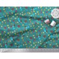 thumbnail image 2 of Soimoi Rayon Crepe Fabric Fish,Mermaid & Starfish Ocean Printed Fabric 1 Yard 46 Inch Wide, 2 of 3