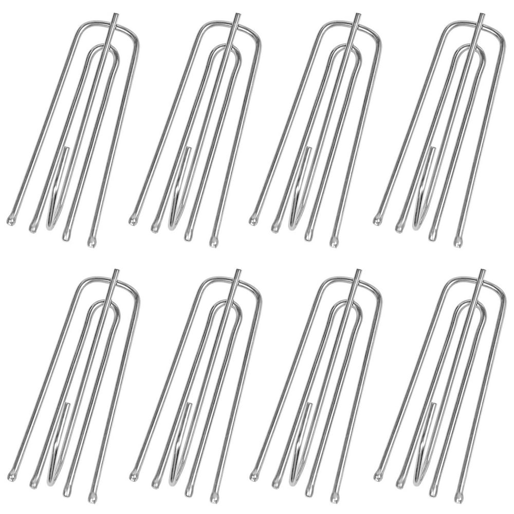 Stainless Steel Curtain Pleater Tape Hooks 30 Pack, Traverse Pleater 4