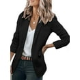 thumbnail image 2 of Gomelly Women Business Jackets Shawl Neck Blazers Elegant Cardigan Jacket Ladies Slim Fit Office Blazer Long Sleeve Outwear Black L, 2 of 7