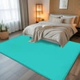 thumbnail image 5 of Turquoise 6x9 Area Rugs, Farmhouse Solid Teal Color Modern Art Non-Skid Rubber Backing Large Rectangle Rugs - Living Room Bedroom Home Office, Indoor Floor Mat Carpets Washable Rug, 5 of 9