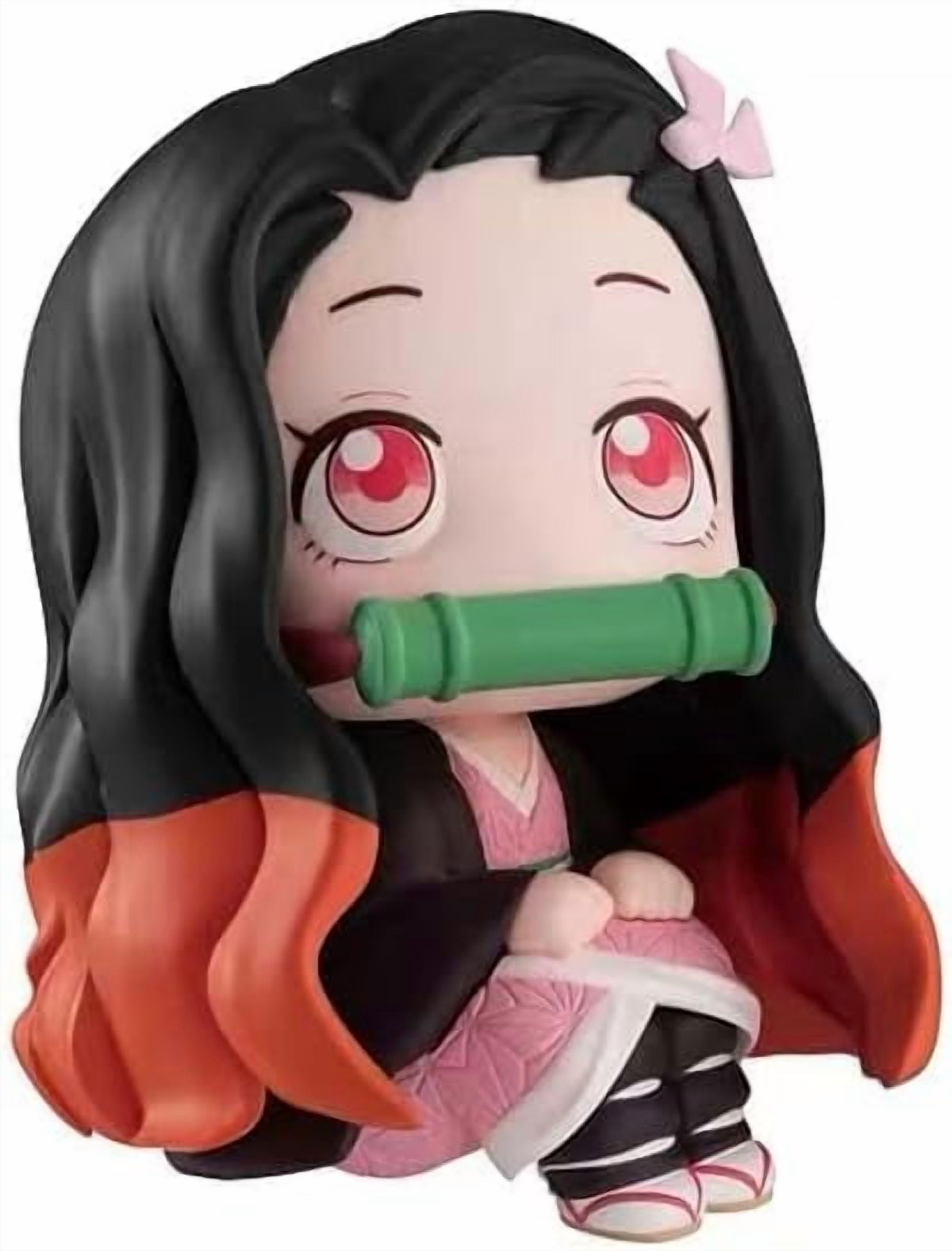 Kamado Tanjirou Figure Kamado Nezuko‌‌ Figure Q Version Sitting Look Up Anime Figures 10cm/3.9inch Character Statue Model Ornament Gifts