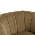 thumbnail image 6 of Rune Modern 360-Degree Swivel Barrel Club Chair, Velvet Upholstered Accent Chair, Camel, 6 of 8