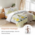 thumbnail image 7 of Gnome with Bedding Duvet Cover Set Full Size 4 Pieces Lemon Rustic Yellow Checked Wood Grain Bedding Set with Zipper Closure, 1 Comforter Cover 86x86 Inches 1 Flat Sheet & 2 Pillow Cases, 7 of 7