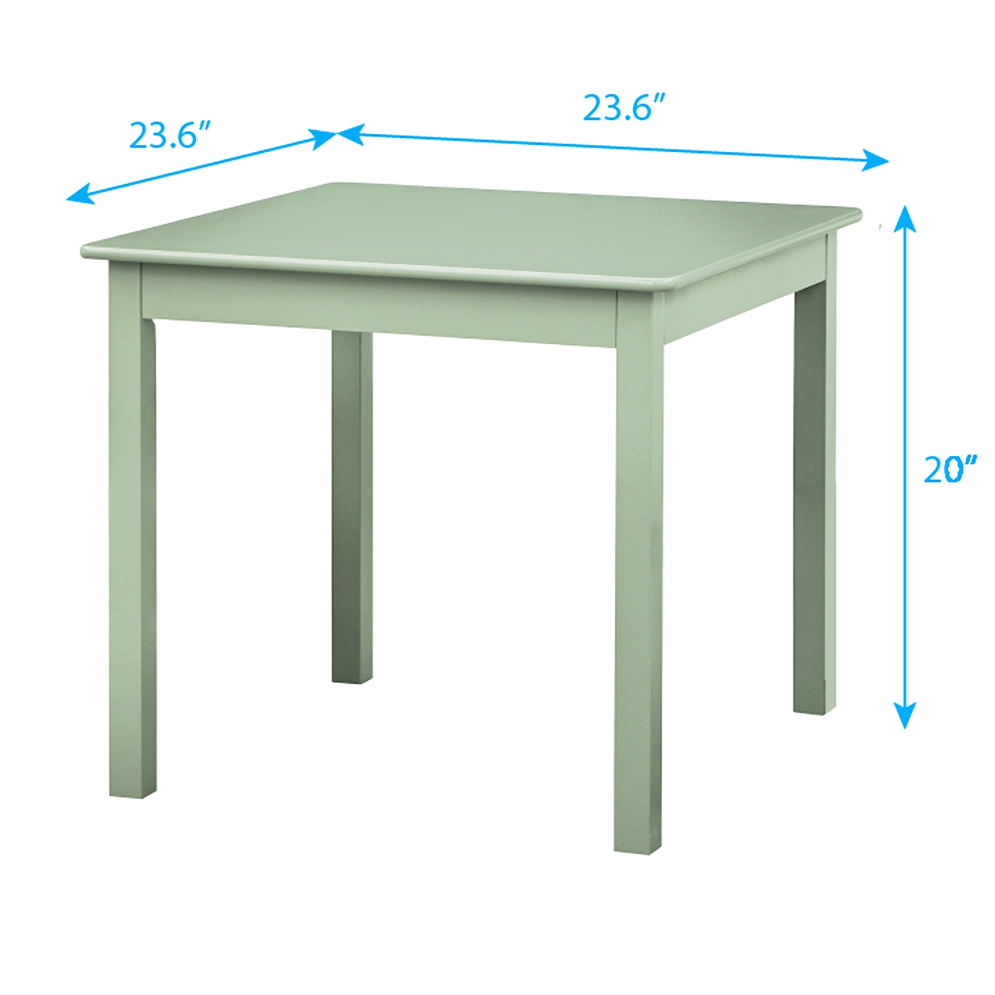 TMS Hayden Child Kids Rectangle Engineered Wood Table and 2 Chairs Set, Easy Clean, Mint Green
