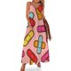 thumbnail image 1 of Vestido sin mangas con estampado de tiritas de arcoíris Vestido de verano para mujer ropa mujer verano 2024, 1 of 7