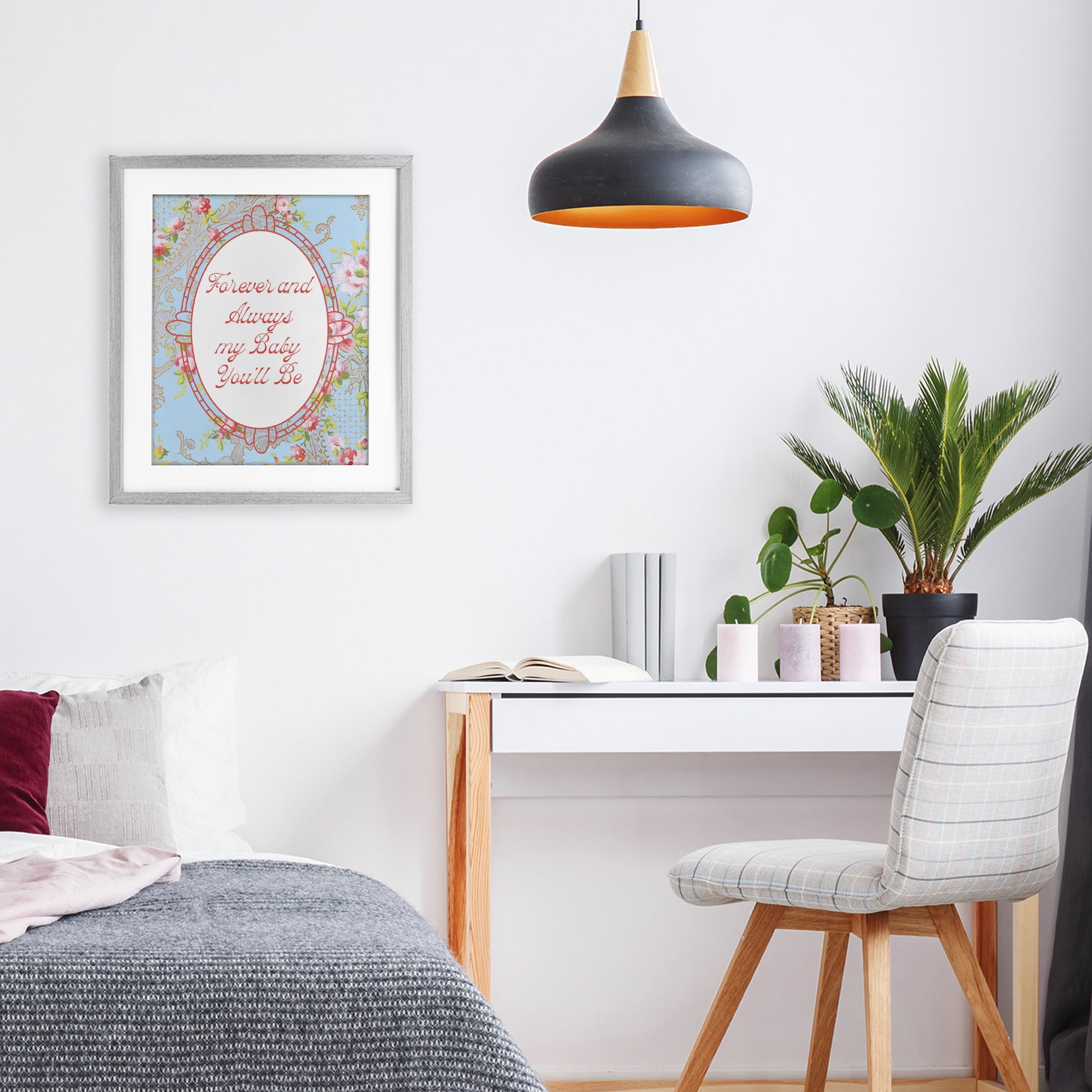 Stupell Industries Forever And Always My Baby Gray Framed Print Under Glass, design by Lil' Rue