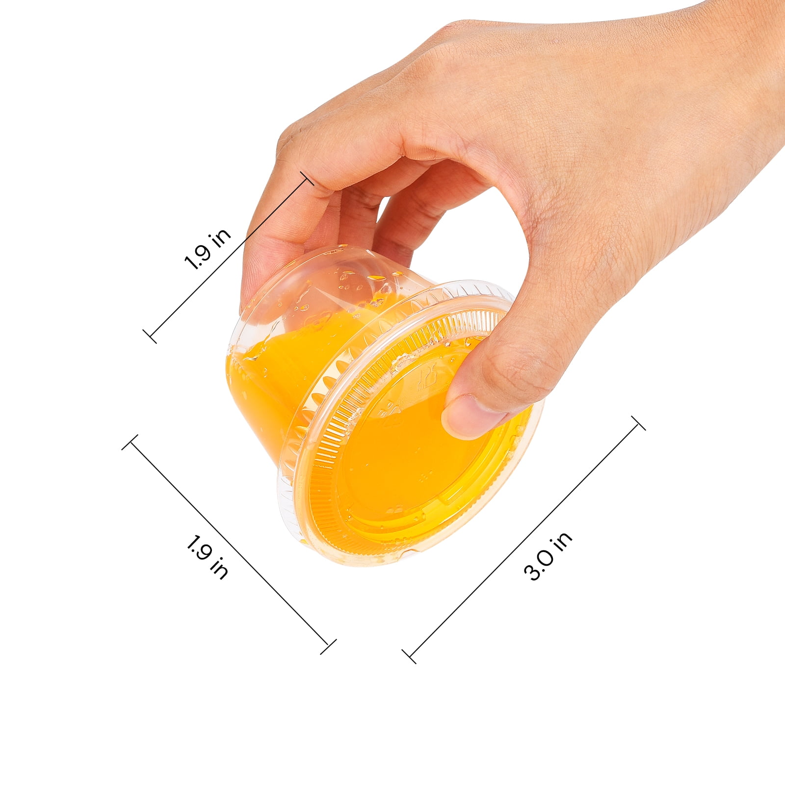 EDI 4 Ounce Clear Plastic Disposable Portion Cups/Souffle Cup with Lids, 50 Sets