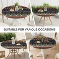 thumbnail image 7 of Easy Care Bohemian Floral Tablecloth, Elastic Edge for Secure Fit on 52-56 Inch Tables, Simple Care, 7 of 7