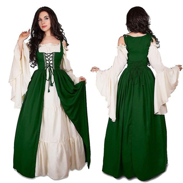 Women Cosplay Medieval Dress Vintage Performance Pirate Costume Irish Dress For Vacations Holiday Wear