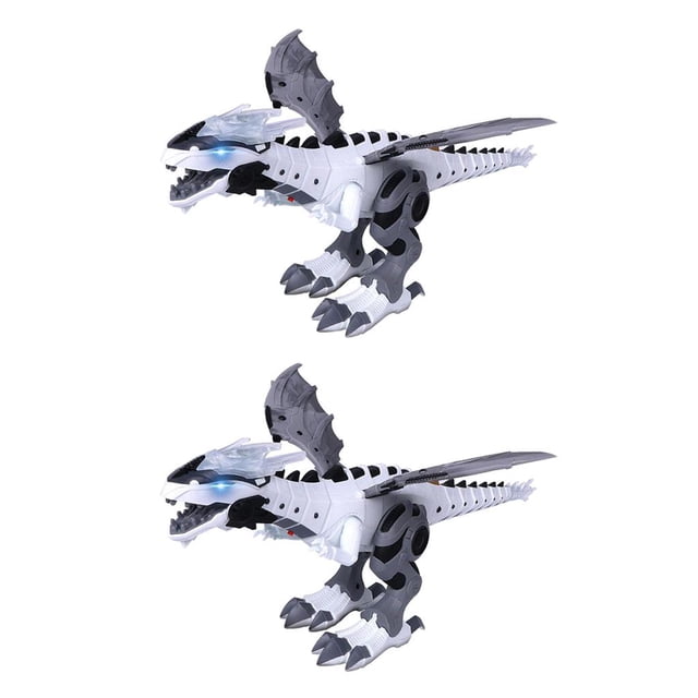 Juguete eléctrico de dinosaurio CUTICAT de 2 PCS que camina con Sonido y luz