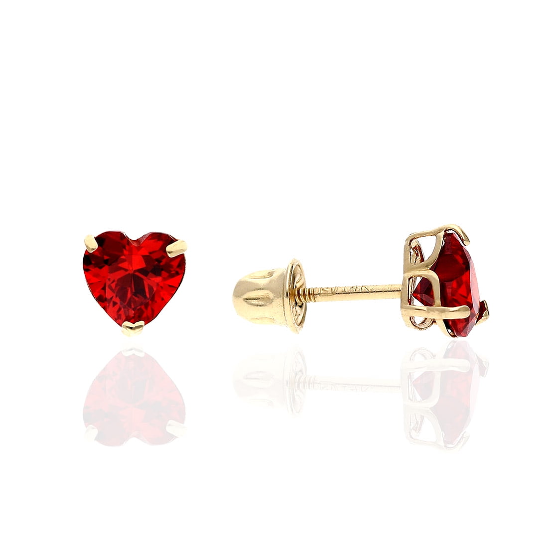 Details about   14k Yellow Gold Ruby Round Baby Screw Back Stud Earrings 