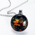 thumbnail image 2 of Butterfly Glass Circular Pendant Necklace - Beautiful Handcrafted Jewelry Piece for Women, 2 of 5