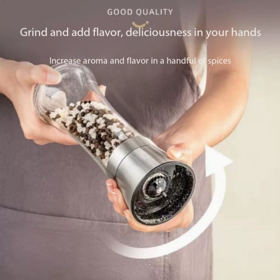 Manual Coffee Grinder Set - 1 Large + 1 Small, 304 Stainless Steel, Portable and Easy to Use for Coffee Beans, Pepper, Sea Salt, and More