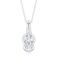 thumbnail image 2 of Rosec Jewels Lab Created Diamond Knot Necklace - 2 Stone Necklace with Chain - Ready to Gift for Christmas, 925 Sterling Silver, 2 of 6
