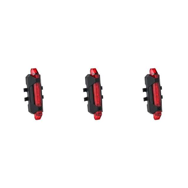 relayinert Bike Tail Light Plastic Sturdy Rear Lamps Safety Rechargeable Waterproof Cycling Warning Lights Household Repair Shop Red 3Set