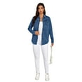 thumbnail image 2 of Women's Comfort Stretch Denim Button-Up Shirt-XXL, 2 of 6