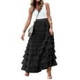 thumbnail image 3 of STARVNC Women Elastic High Waist Pleated Tiered Fairy Prom Tulle Cake Long Skirt, 3 of 6