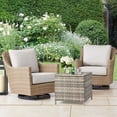 thumbnail image 4 of Outdoor PE Wicker Side Table with Storage, Patio Rattan End Table Square Container for Furniture Covers, Toys and Gardening Tools, 4 of 12