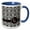 Blue/White, variant on 3drose, Letter W Personal Monogrammed Damask Pattern-personalized Initial, 11oz Two-tone Blue Mug