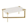 thumbnail image 3 of TOV Furniture Daneb 17"H Modern Marble Coffee Table in White/Angular Gold, 3 of 7