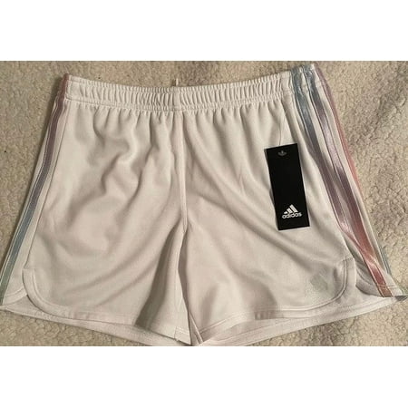 Adidas Girls Rainbow White Basketball Shorts Large New With Tags AH4293