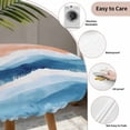 thumbnail image 5 of Orange Navy Blue Ombre Round Fitted Tablecloth with Elastic Edge, Waterproof Table Cloth Table Cover for 36"-44" Tables, Abstract Beach Waves Gradient Tablecloths for Dining Picnic Indoor Outdoor, 5 of 9