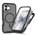 thumbnail image 4 of For iPhone 17 Case, 360° Rugged Protective Shell with Screen Protector, Heavy Duty Shockproof Case Matte Translucent Compatible with Magsafe, Black, 4 of 6