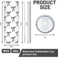 thumbnail image 2 of 1Pc Black Bow Tumbler with Straw Lid 20Oz Cute Bowknot Stainless Steel Travel Coffee Tumbler Cup Boxed for Coquette Birthday Party Favors Supplies, 2 of 6