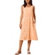 thumbnail image 1 of Vestido de verano sin mangas bohemio de estampado ikat para mujer, vestido midi casual de Día de la Madre con bolsillos, naranja M, 1 of 6