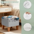 thumbnail image 6 of TSOVTHRID Daisy Butterfly Gray Print Ottoman Cover Square Stretch Ottoman Slipcover Thick Storage Footrest Stool Covers with Elastic Band Furniture Protector for Pets, 6 of 7