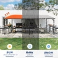 thumbnail image 2 of MEISSALIVVE 12' x 20' Wall Mounted Gazebo, Outdoor BBQ Grill Gazebo with Side Shelf, Lean to Metal Awnings with Sloped Roof, Heavy Duty Pergola for Backyard, Deck, Black, 2 of 11