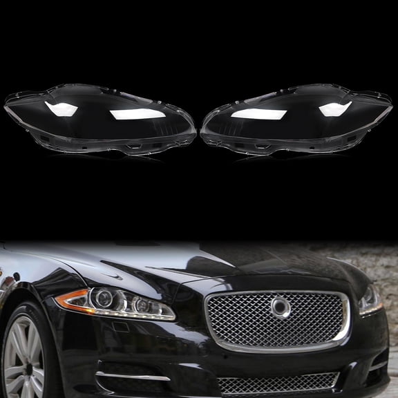 Pair Headlight Lens Clear Cover Replacement Left Right For Jaguar XJ 2010-2019