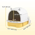 thumbnail image 3 of PawHut Cat Litter Box, Enclosed Kitty Litter Box with Lid, Scoop, Yellow, 3 of 10