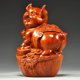 thumbnail image 3 of Solid wood pig figurine, living room TV cabinet, home decoration, craft gift, rosewood carving, lucky pig, zodiac pig, pure wood., 3 of 3