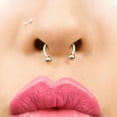 thumbnail image 3 of Opvise 5Pcs Nose Ring Non Piercing Magnetic Stainless Steel False Horseshoe-shape Nose Hoop for Party, 3 of 7
