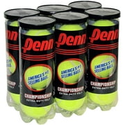 Penn Championship Extra-Duty Tennis Ball Pack (6 Cans, 18 Balls), Pressurized, Suitable for Hard Tennis Courts