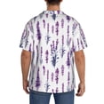 thumbnail image 3 of Sikiie Lavender Flowers Men's Wrinkle Free Untucked Cuban Shirt Business Casual Button Down Shirts Short Sleeve ShirtXX-Large, 3 of 5